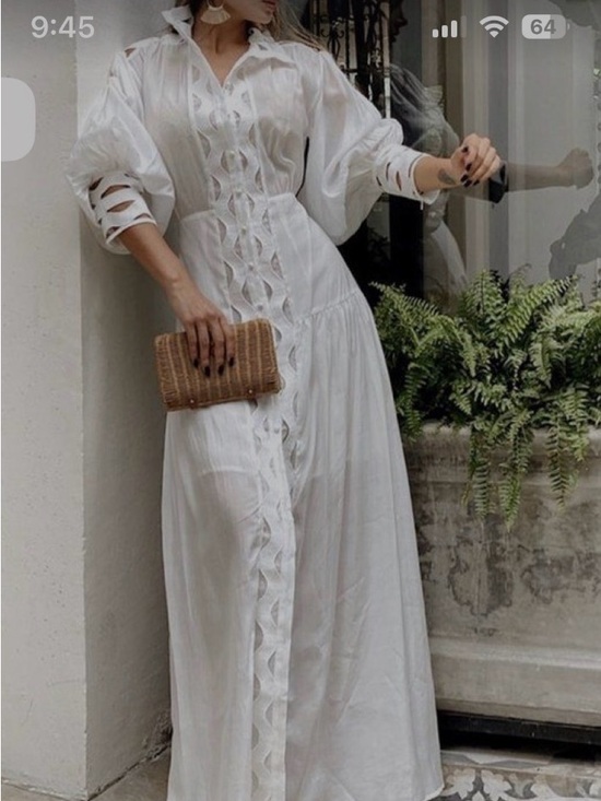STYLEWE Dresses & Skirts - Elegant White Maxi Dress with Cutout Detail